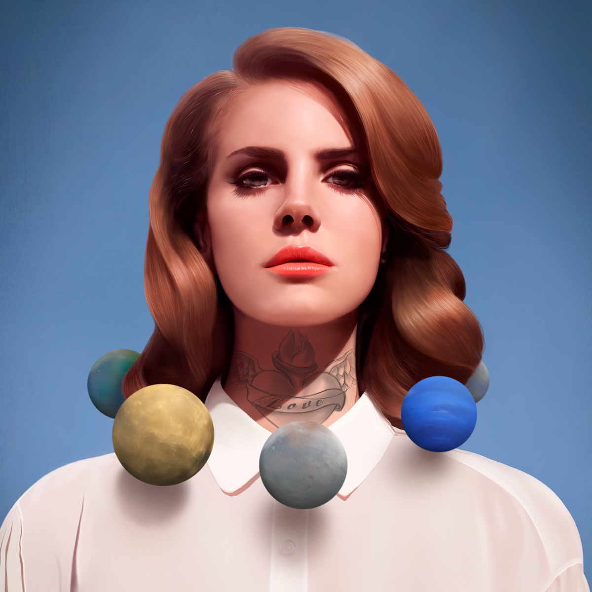 Lana Del Rey painting   art tejfelkrisztian ILLUSTRATION  girl la beauty Orbit Sun