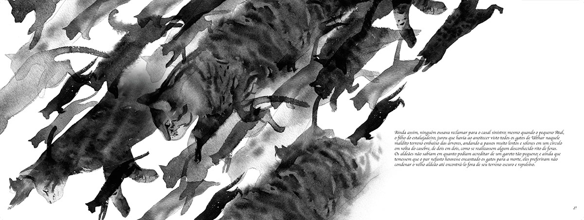Adobe Portfolio ULTHAR lovecraft watercolor book cats