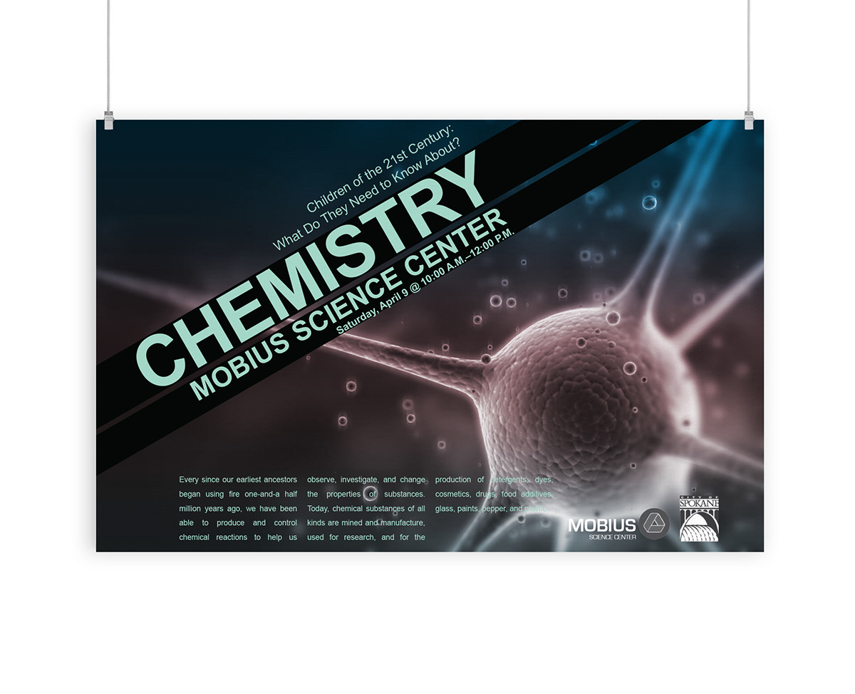 poster biology chemistry astronomy  science  graphic design gradient science center mobius