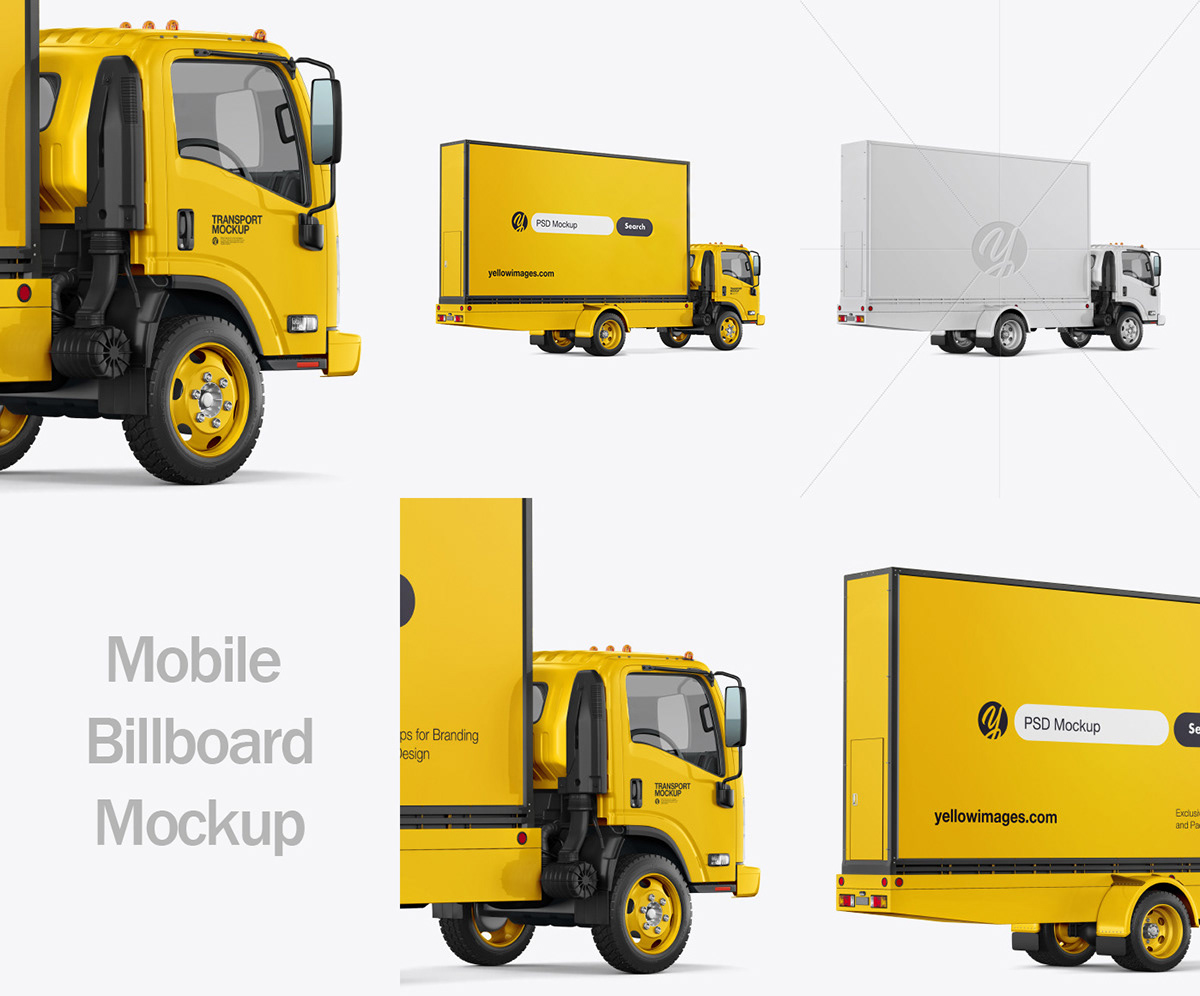 Advertising  billboard commercial Custom customized half side view mobile psd Mockup