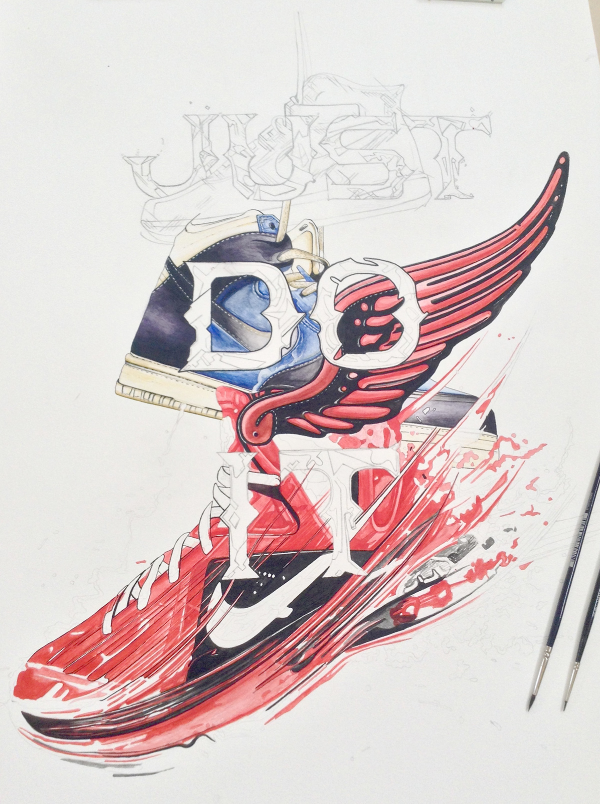 Nike illustra photo air LeBron kobe james malone jordan art digital water colors Snoop Dogg street arts