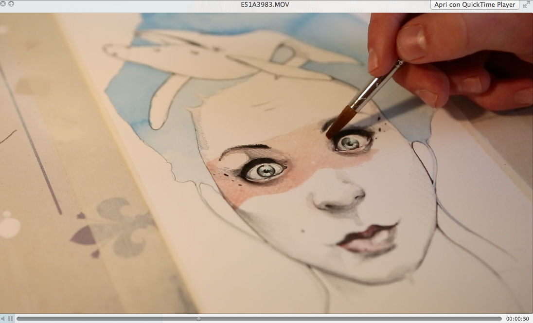 promo tutorial watercolor pencil cotton paper face eyes color girl woman beauty see Wale