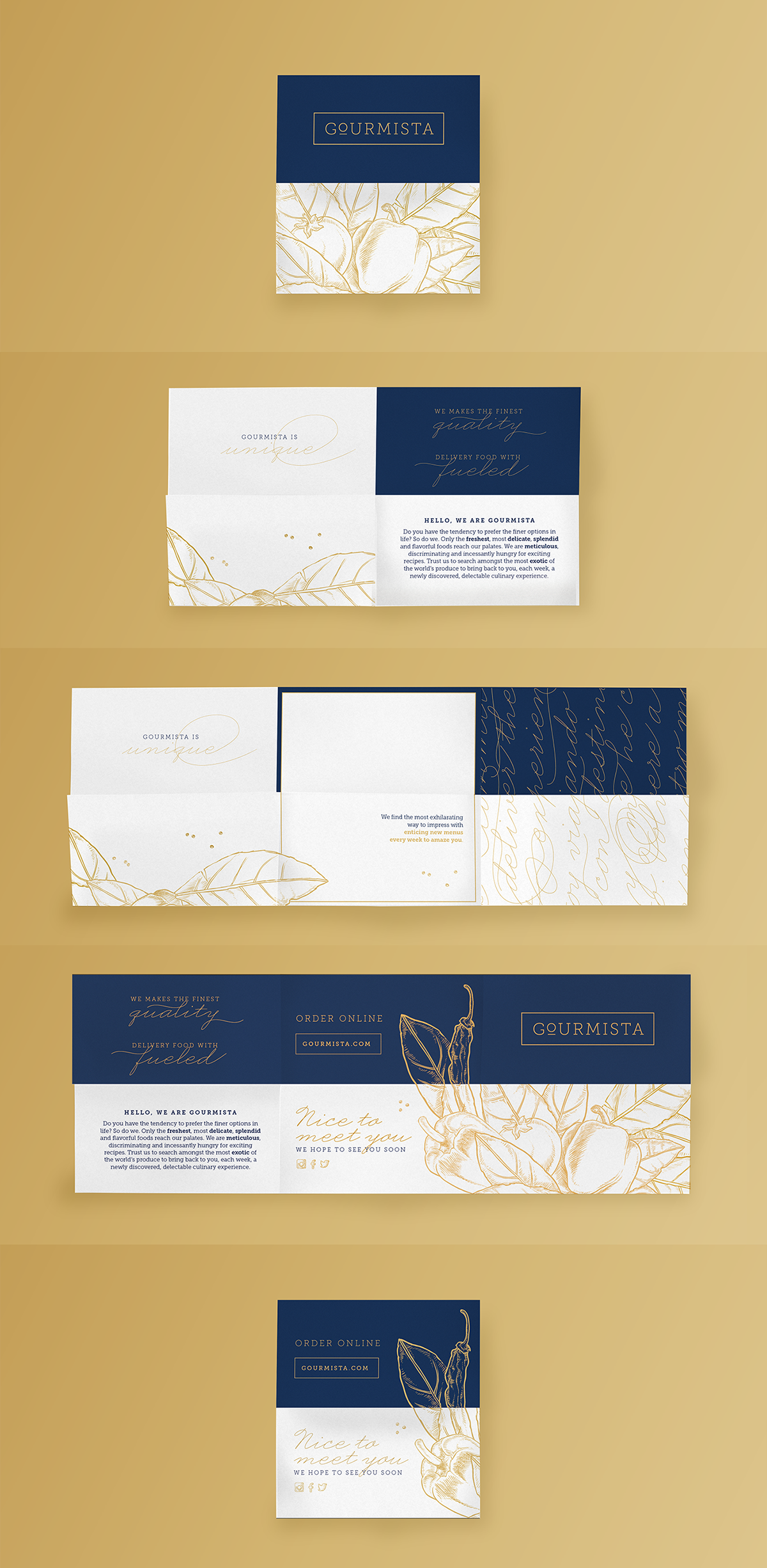 gold gourmet Food  brand identity businesspenmanship sudtipos