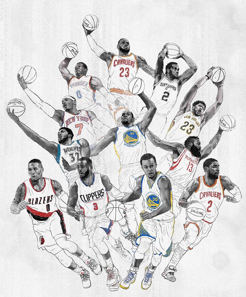 NBA sports magazine cover design portrait basketball NBA Art NBA Illustration