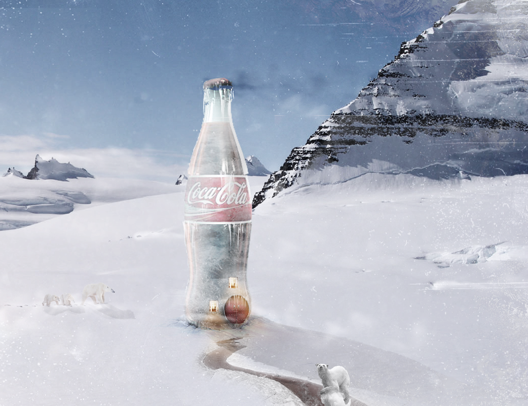 photomanipulation polar bears Christmas soon Dare drone concepts Coca Cola