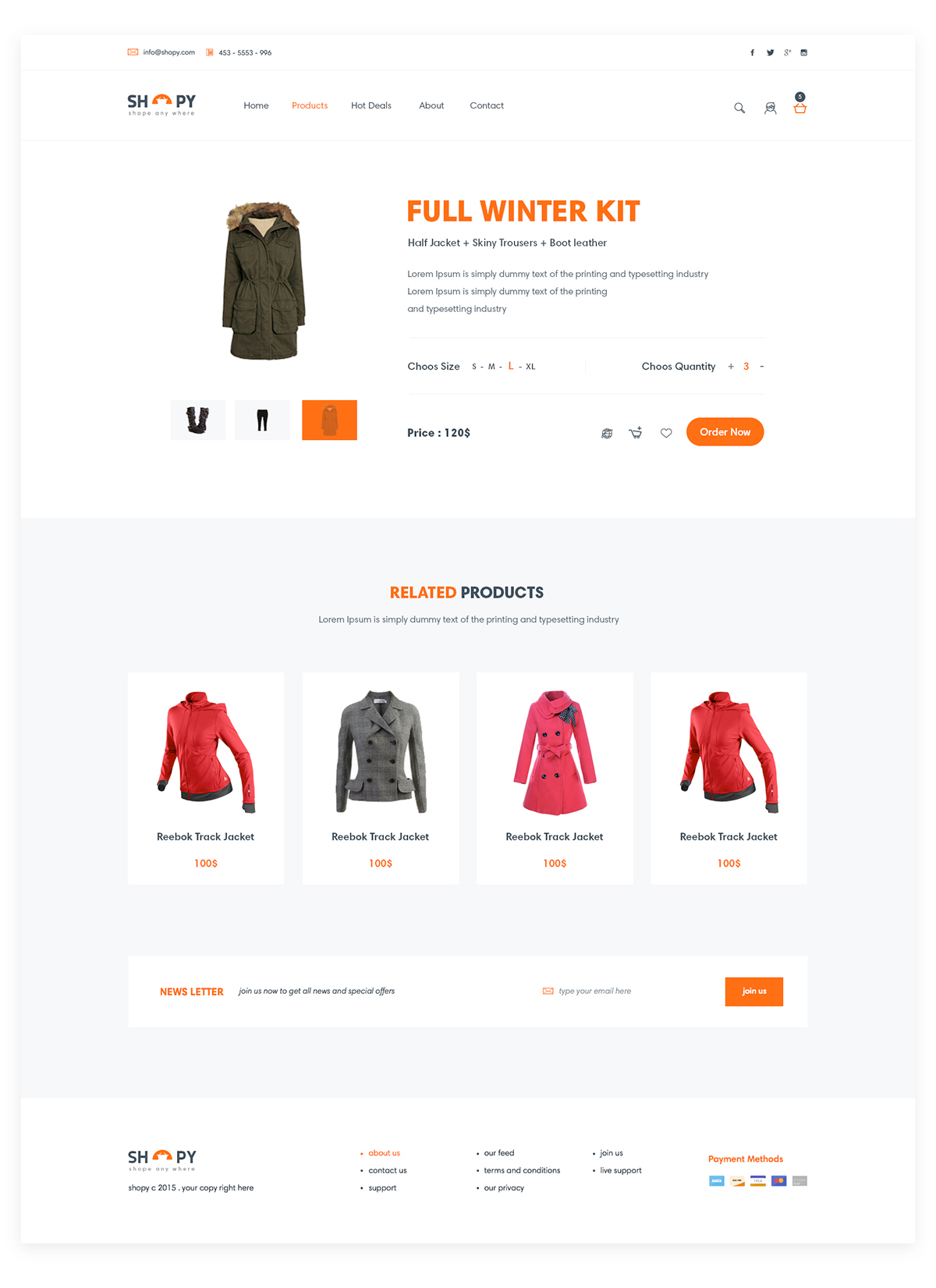 ux UI Web design shop market orange flat creative free freebie download psd