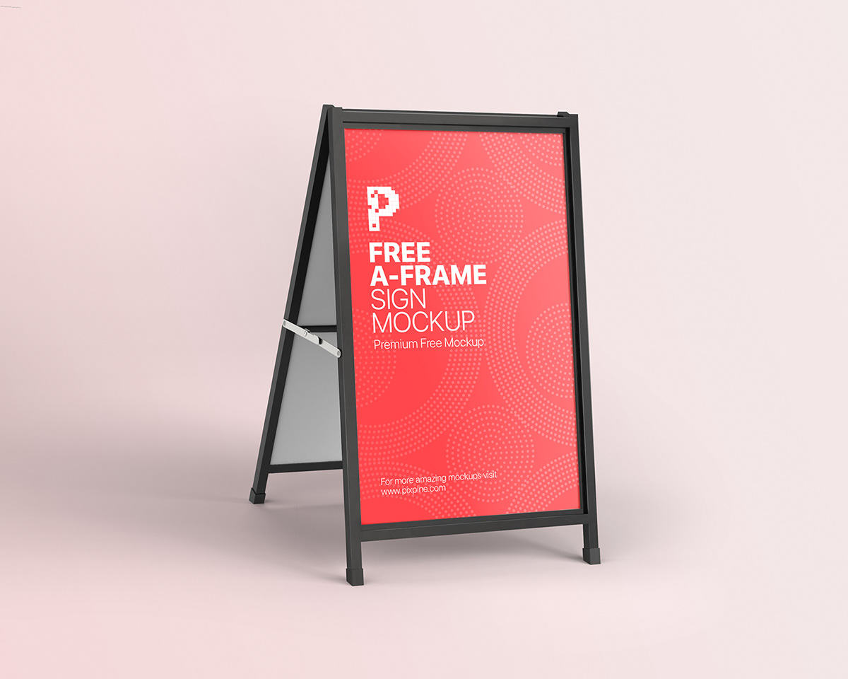 A-Frame Sign A-stand branding  Display free free mockup  freebie Mockup Sign Board Signage