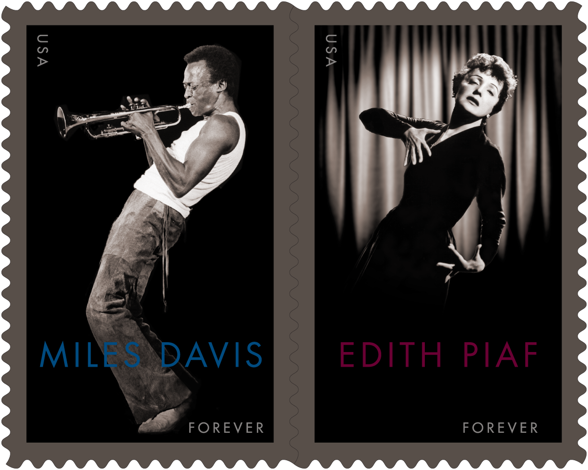 Miles Davis edith piaf stamps