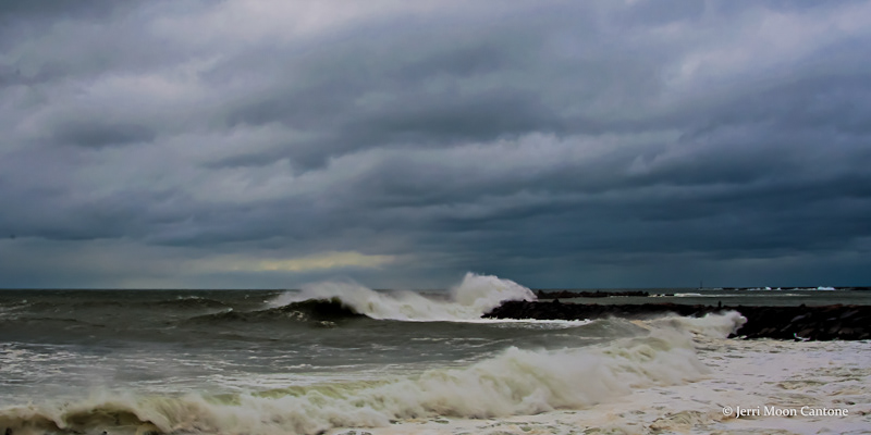 Ocean  Rhode Island sandy narragansett  hurricane  storm waves clouds art fine art