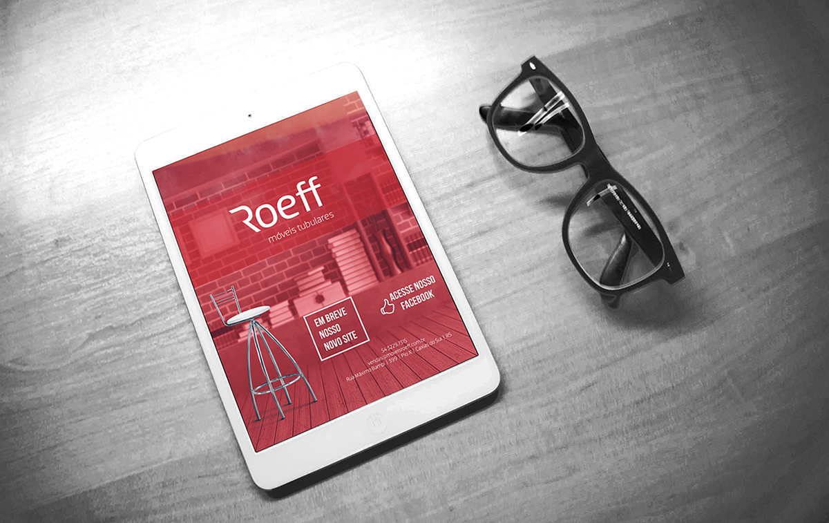 Roeff móveis furniture red logo Logotype brand design visual identify stationary identity