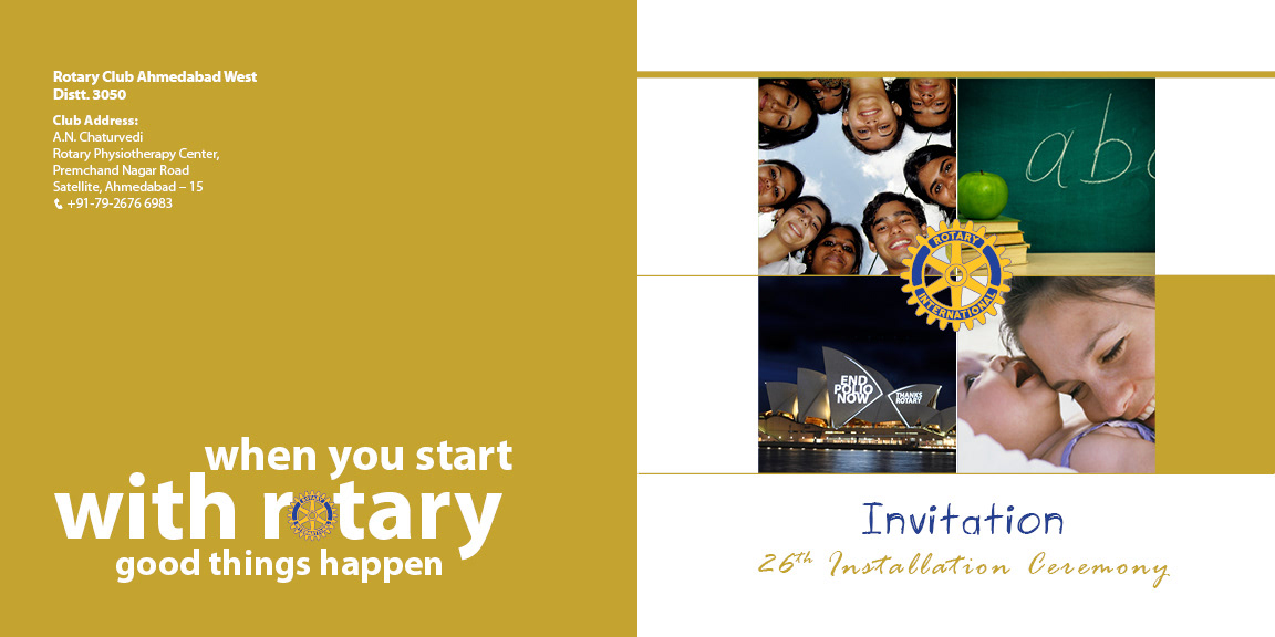 Invitation for 26th Installation Ceremony Rotary rotary