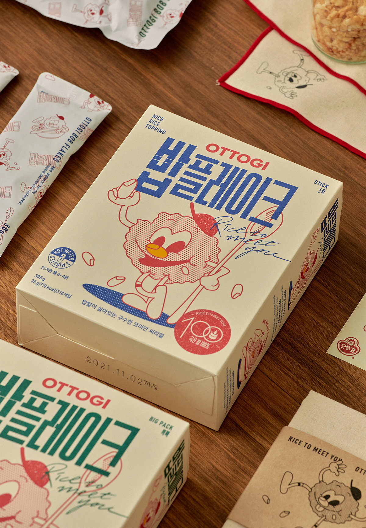 branding  Character design  communication Ottogi package design  Packaging flakes foodpackage traditional