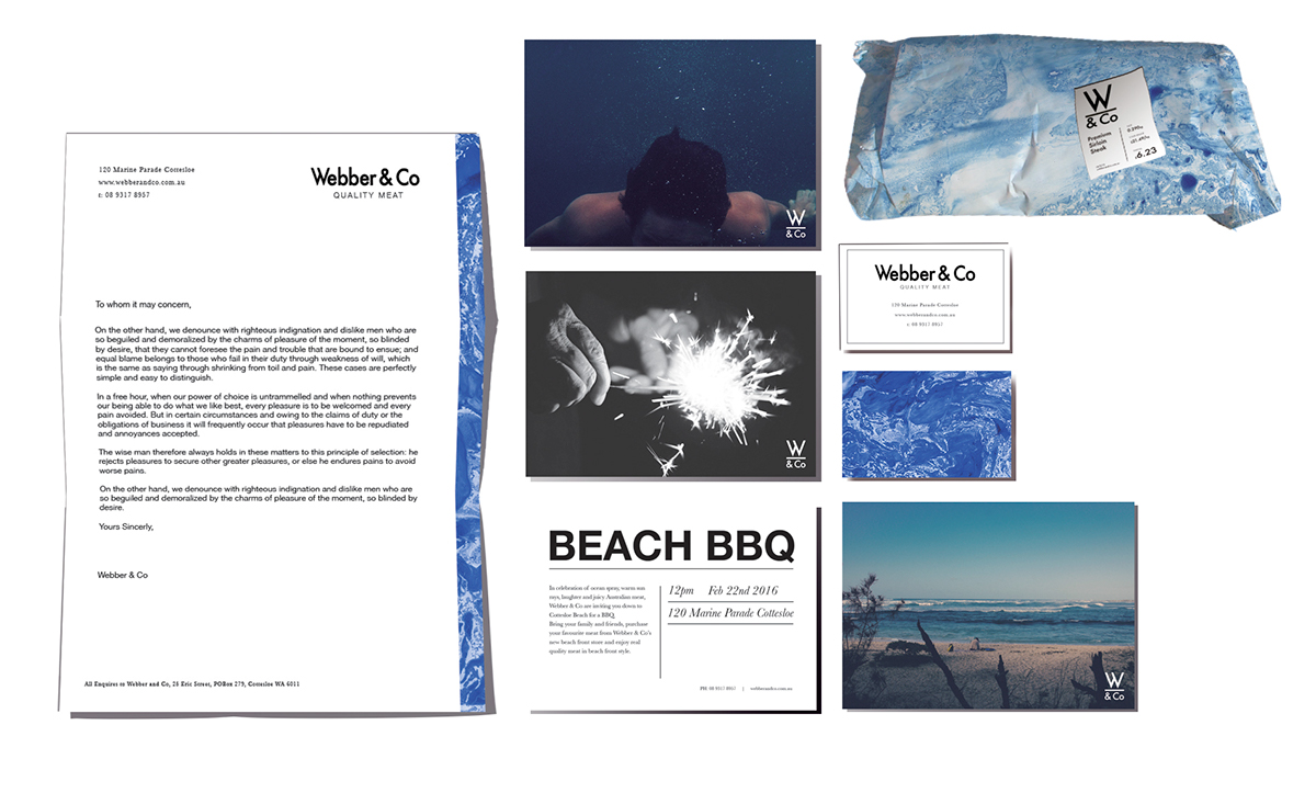 Marble effects blue brand butcher Ocean lifestyle