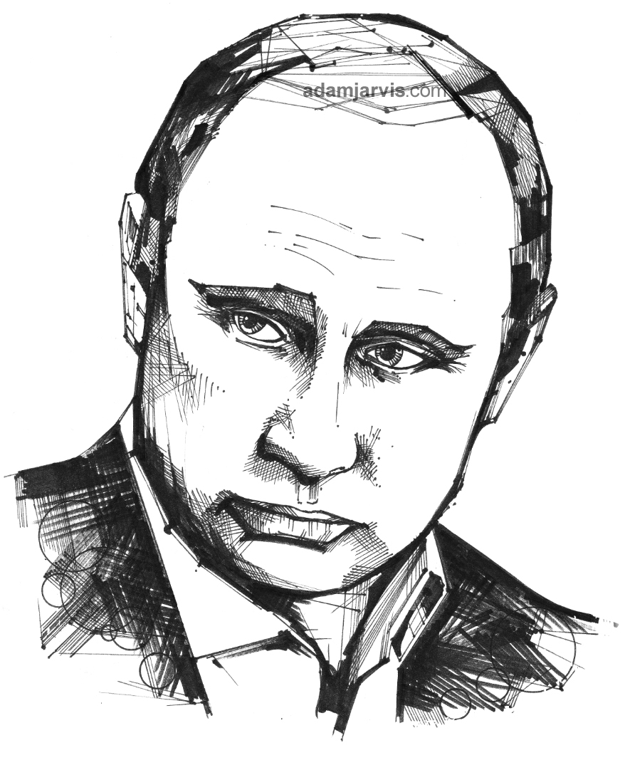 Vladimir Putin editorial illustration portrait news Magazine illustration newspaper illustration
