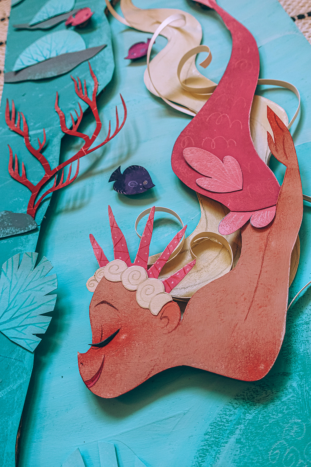 Character design  gallery nucleus gouache mermaid mermay paper art paper-cut siren tom bancroft