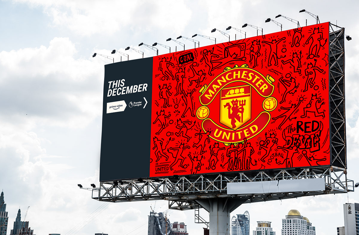 Advertising  color colorful composition creative digital illustration football Manchester United Premier League soccer