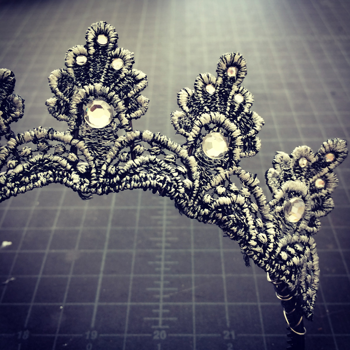 costume costuming TIARA headpiece fabric lace sewing theater  ballet DANCE  