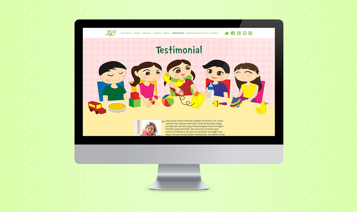 child care baby nanny Website Interface interactive Layout