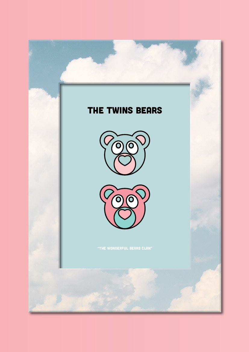 design icons illustrationbears Panda  brown bear Polar Bear twins bear
