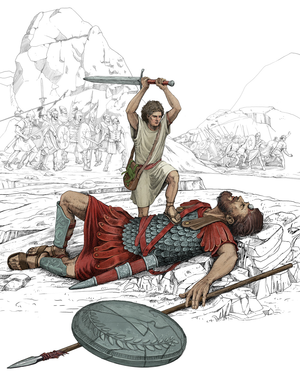 ILLUSTRATION  book illustration bible story warrior digital illustration 2d Illustration Drawing  Digital Art  artwork
