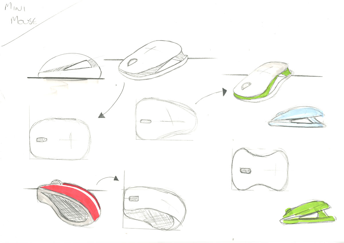 Computer mouse Computer Mouse stylish Original laptop mouse MINI mini mouse Concept Generation ideas sketching Render
