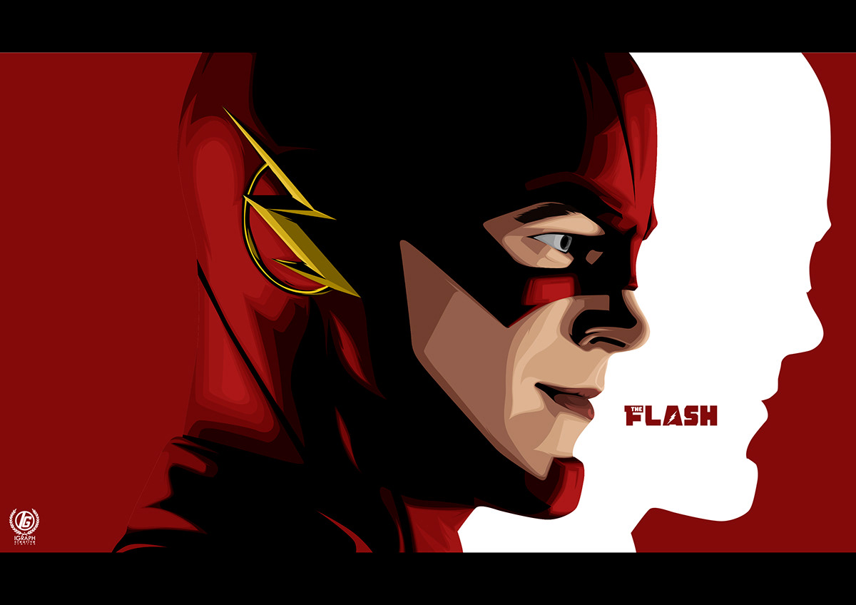 The Flash Flash Barry Allen barry allen vector portrait