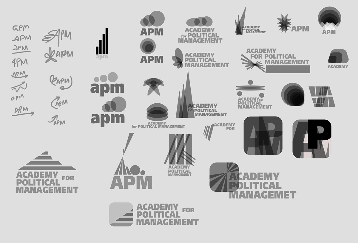 academy political management logo visual design
