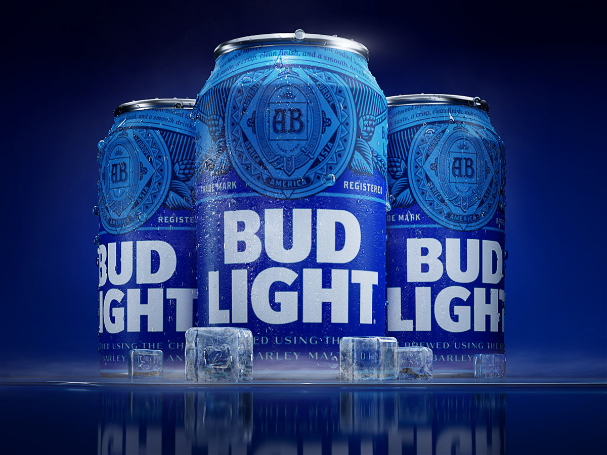 3D 3d modeling Advertising  c4d Digital Art  photoshop product design  Render beer Bud Light
