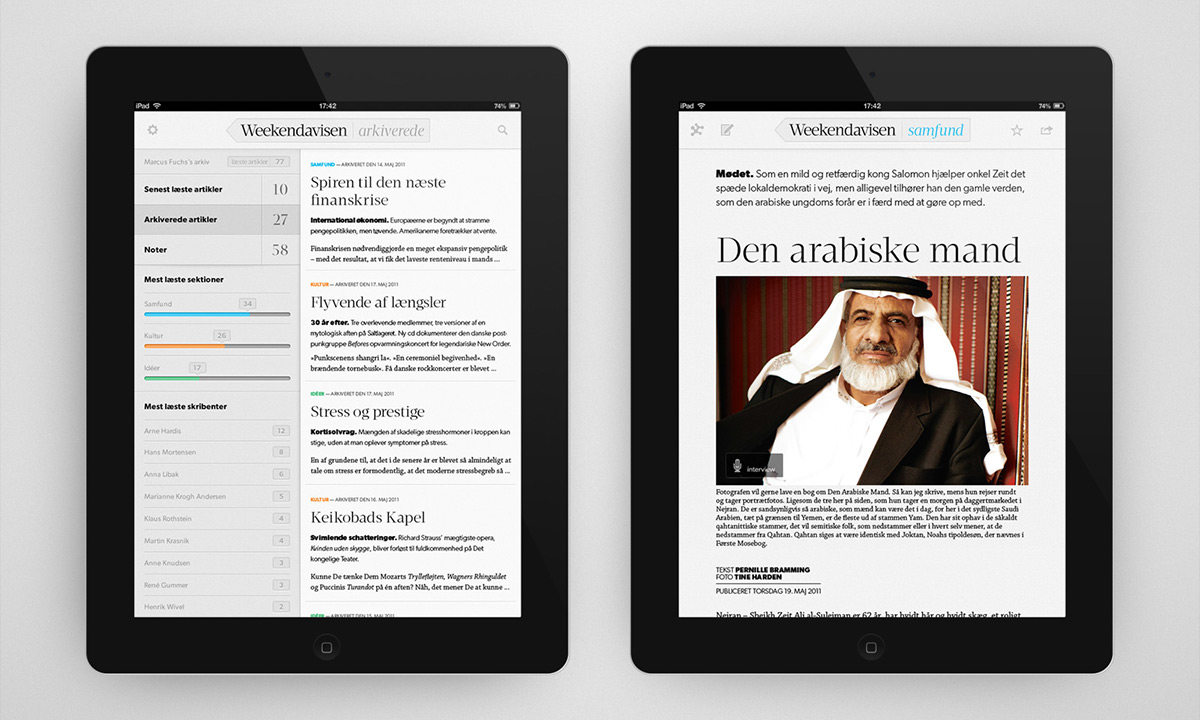 newspaper iPad visual identity Interface