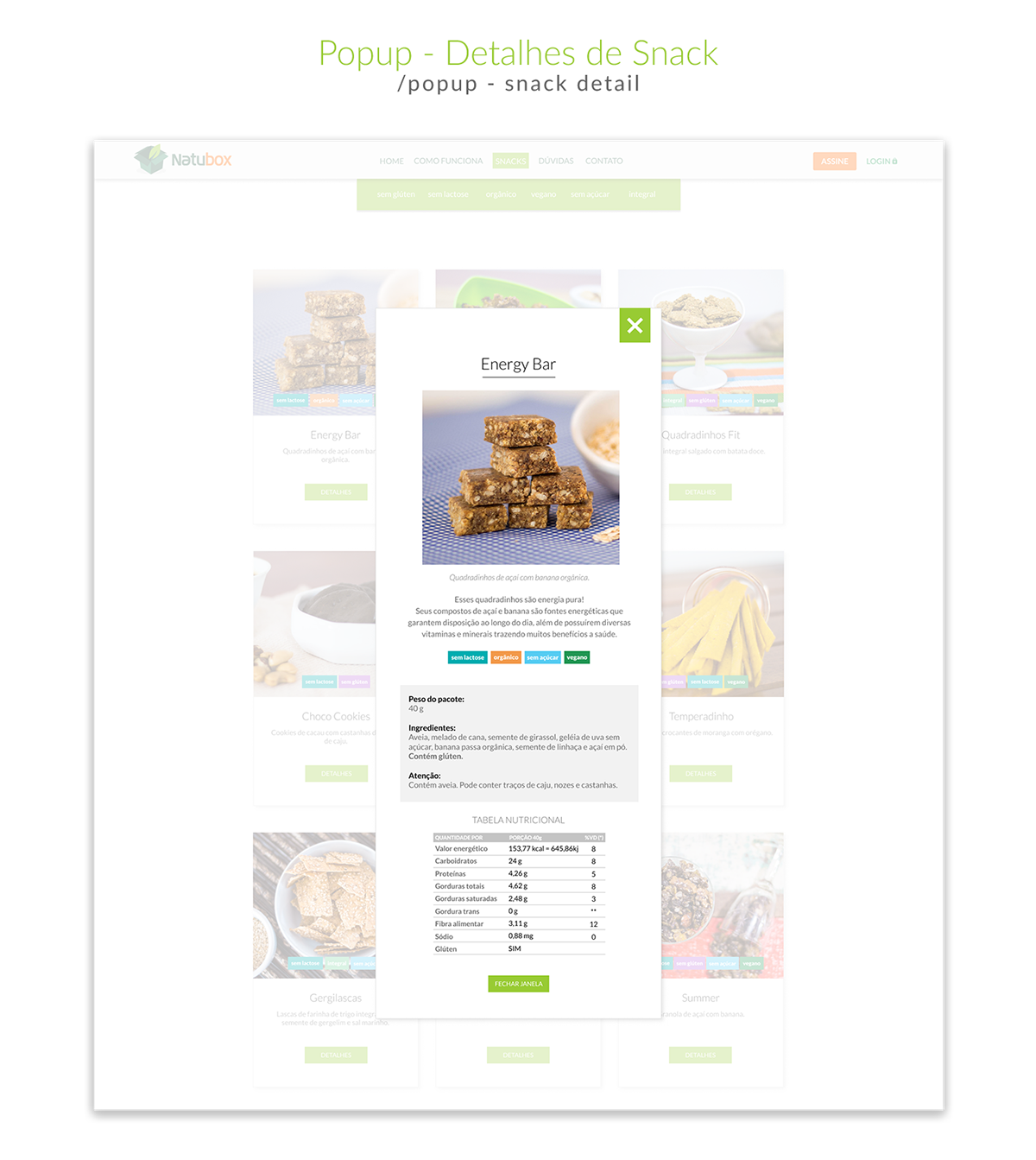 snacks natubox Layout Website healthy snacks healthy saudável snack doces Clube de assinatura