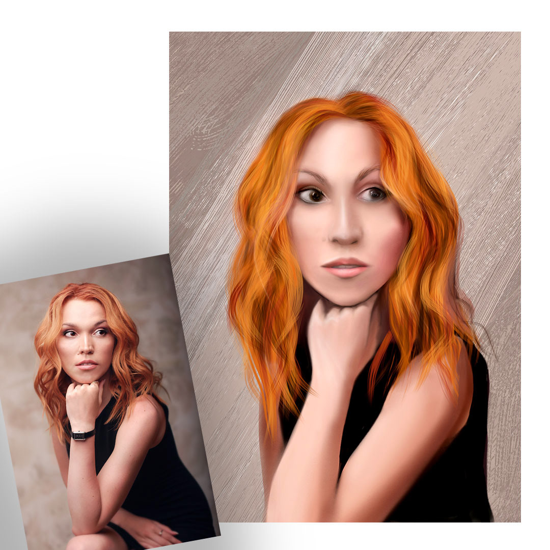 by photo Character Digital Art  face girl painting   portrait red hair SpeedArt woman
