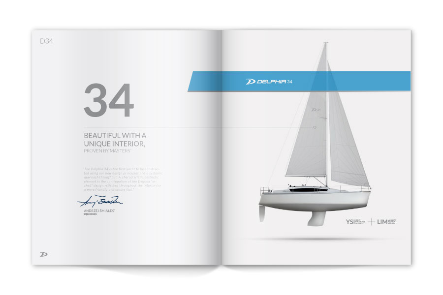 Delphia Yachts yacht catalog Layout polish poland krakow