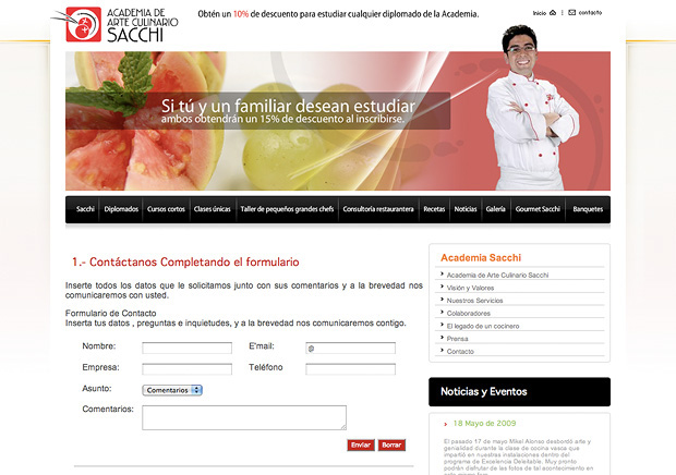 Sacchi academia de arte culinario omar sandoval fiacro comida escuela de cocina chef