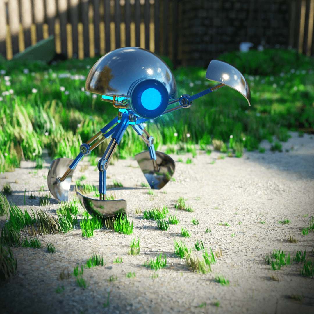 blender CGI cute droid photoshop robot