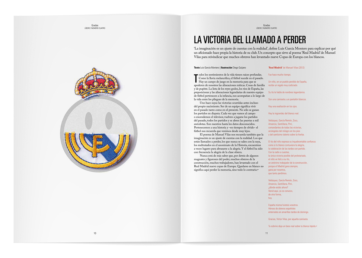 portfolio magazine libero football soccer sports Poetry  concept conceptual press prensa publication clean minimal spain