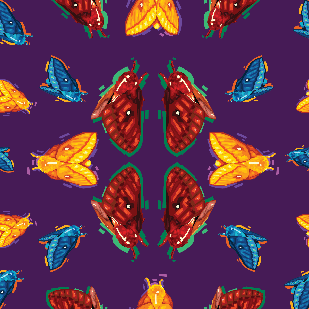 adobe design Illustrator moth pattern primary wallpaper