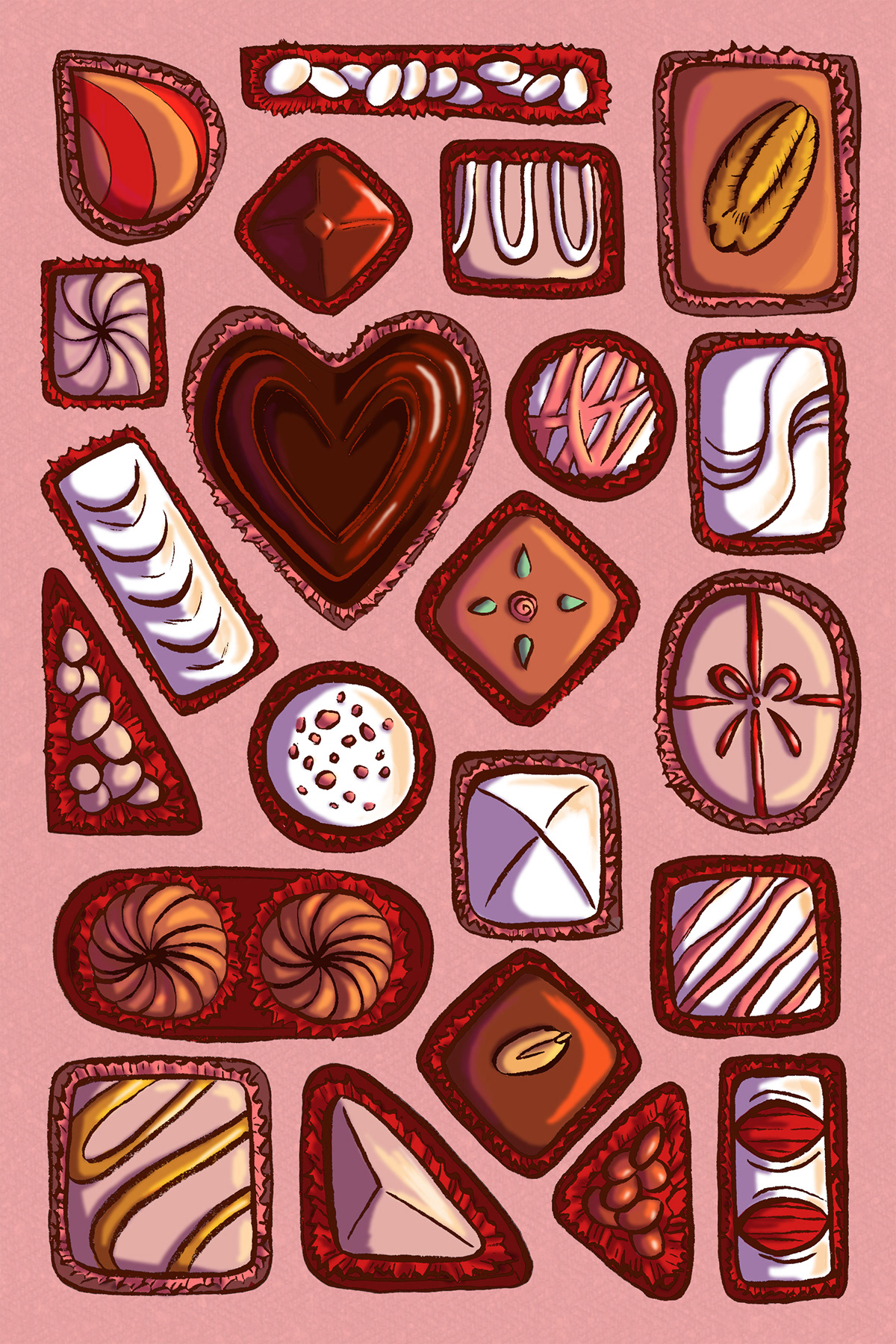 cards Valentine's Day chocolate Love couples Sweets dessert box seasonal sugar bow gifts greeting cards