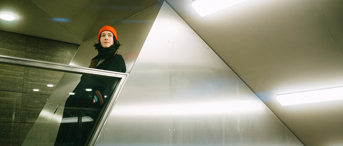 actress anamorphic berlin cinematic portrait Sirui Sony subway underground Urban
