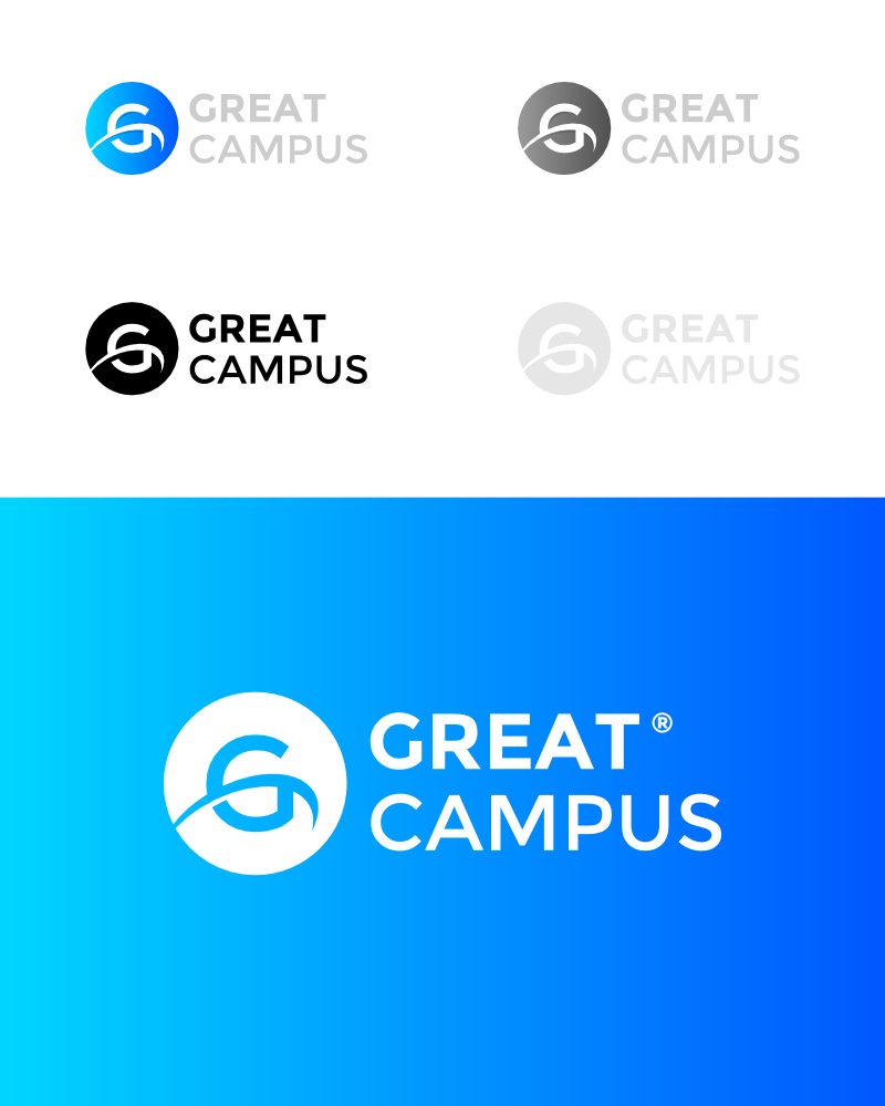 great campus logo identity brand identity erzelli genova gradient Startup flat design Shadows