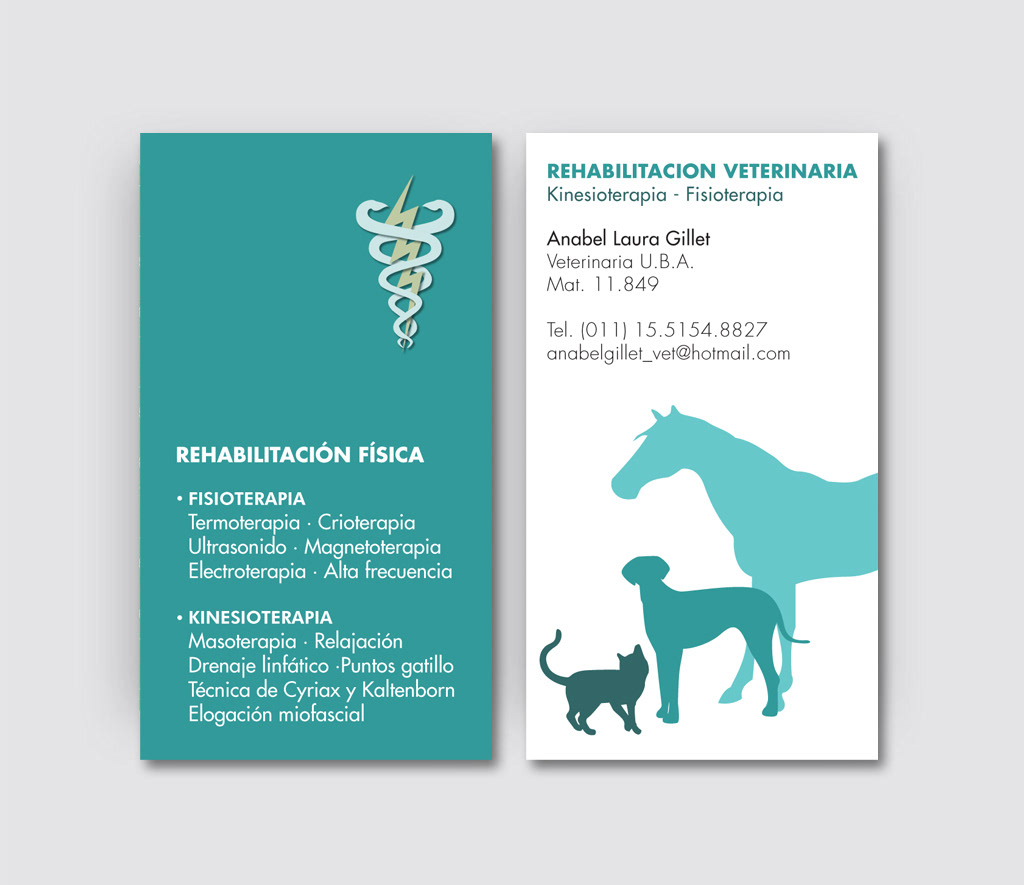 Business Cards vet veterinaria tarjetas personales fisiologia rehab rehabilitacion veterinaria cards