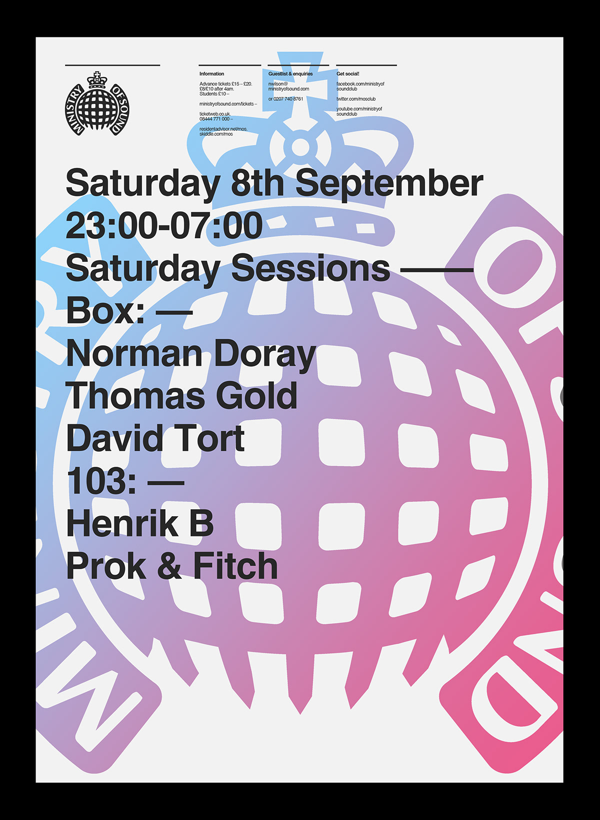 Ministry of Sound Saturday Sessions