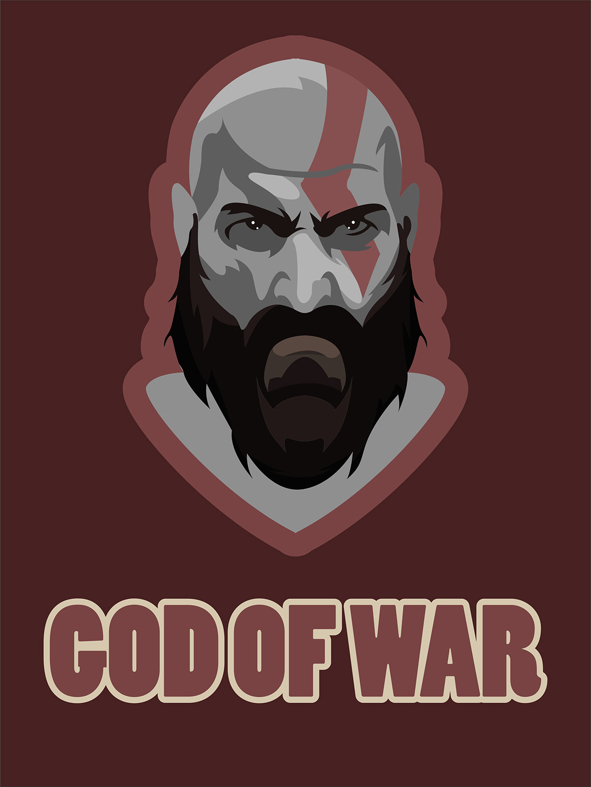 This is the artwork of a character called Kratos of God Of War game.