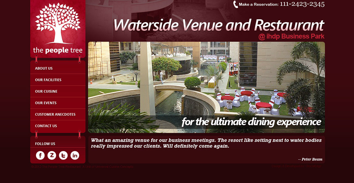 Website  design templates restaurants waterside venue