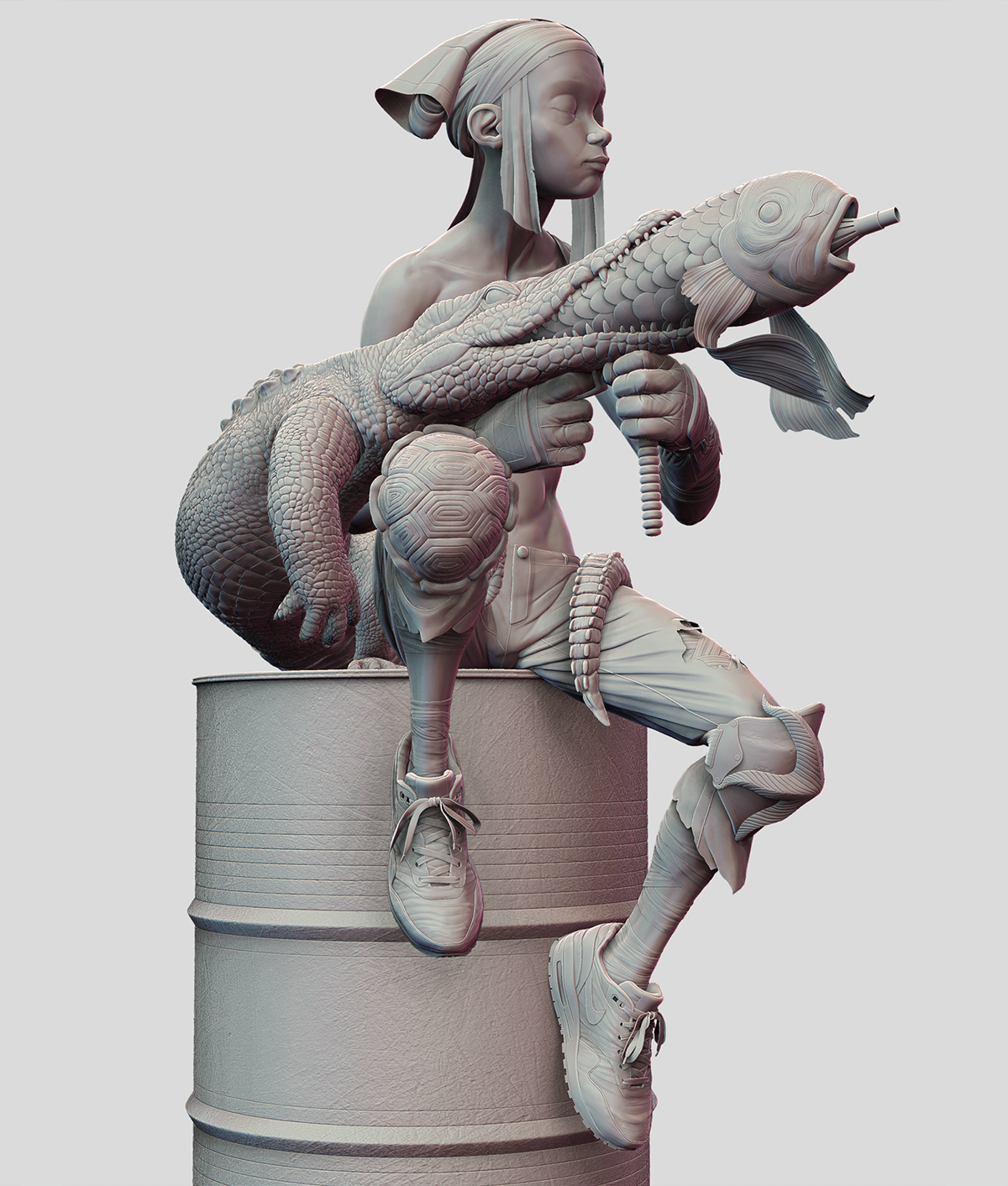 Adobe Portfolio Zbrush Sculpt 3D Character james jean crocodile