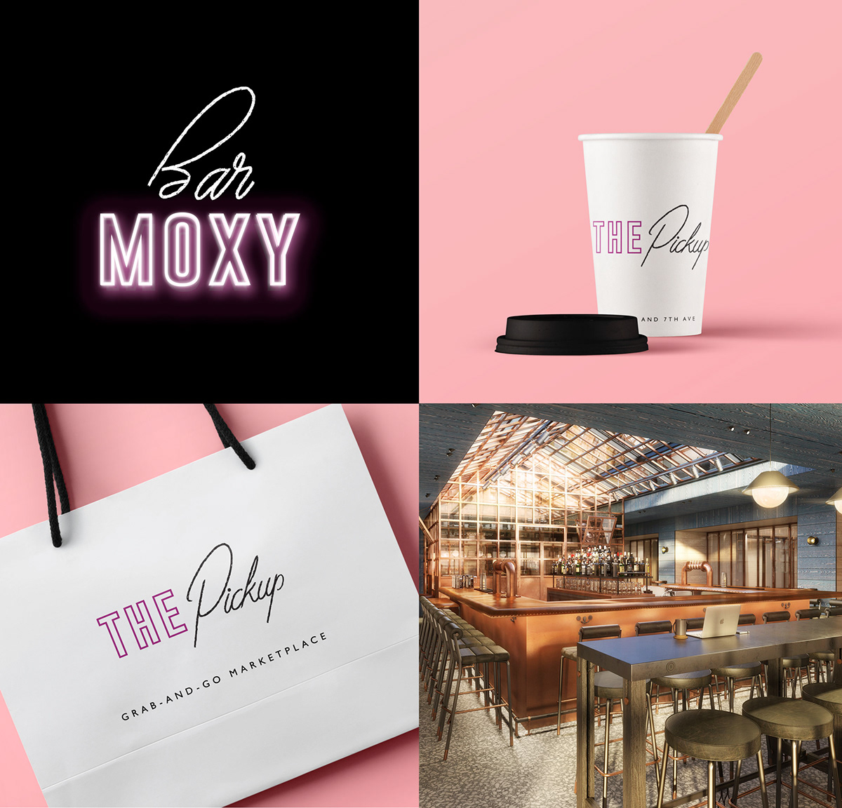 Hospitality Collateral branding  Web Design  pink hotel New York Events