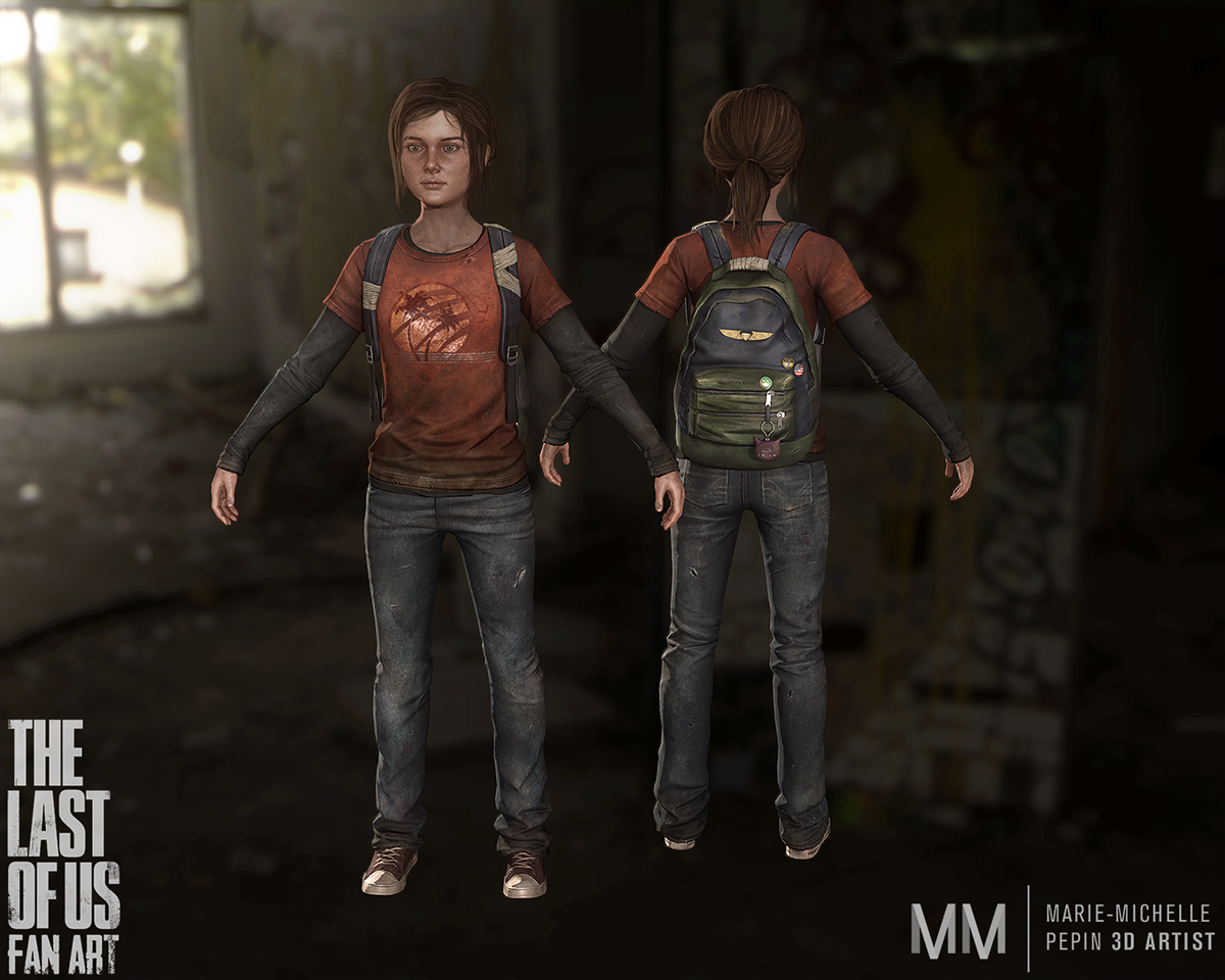 Ellie the last of us Thelastofus naughty dog polycount Character Zbrush video game survivor