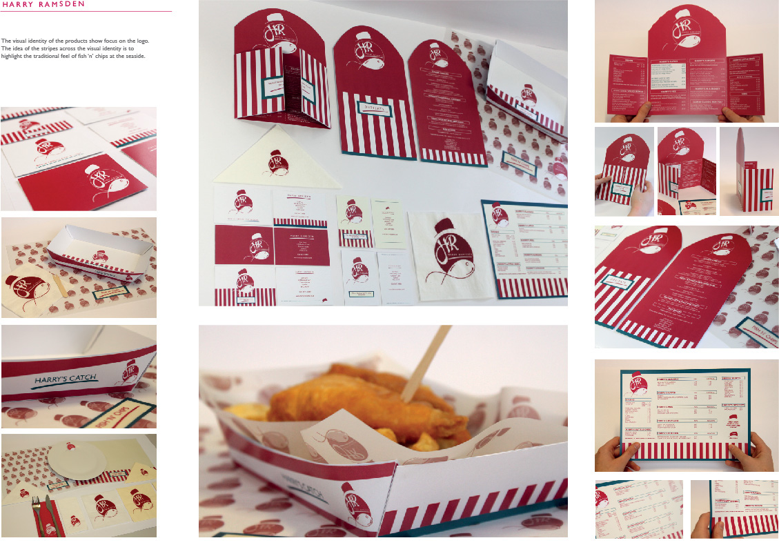 harry ramsden  re-brand logo restaurant take away fish and chips graphics  design Food 