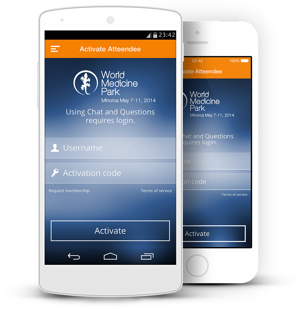 minorca orange medicine ios iphone android app Event Program Chat redesign