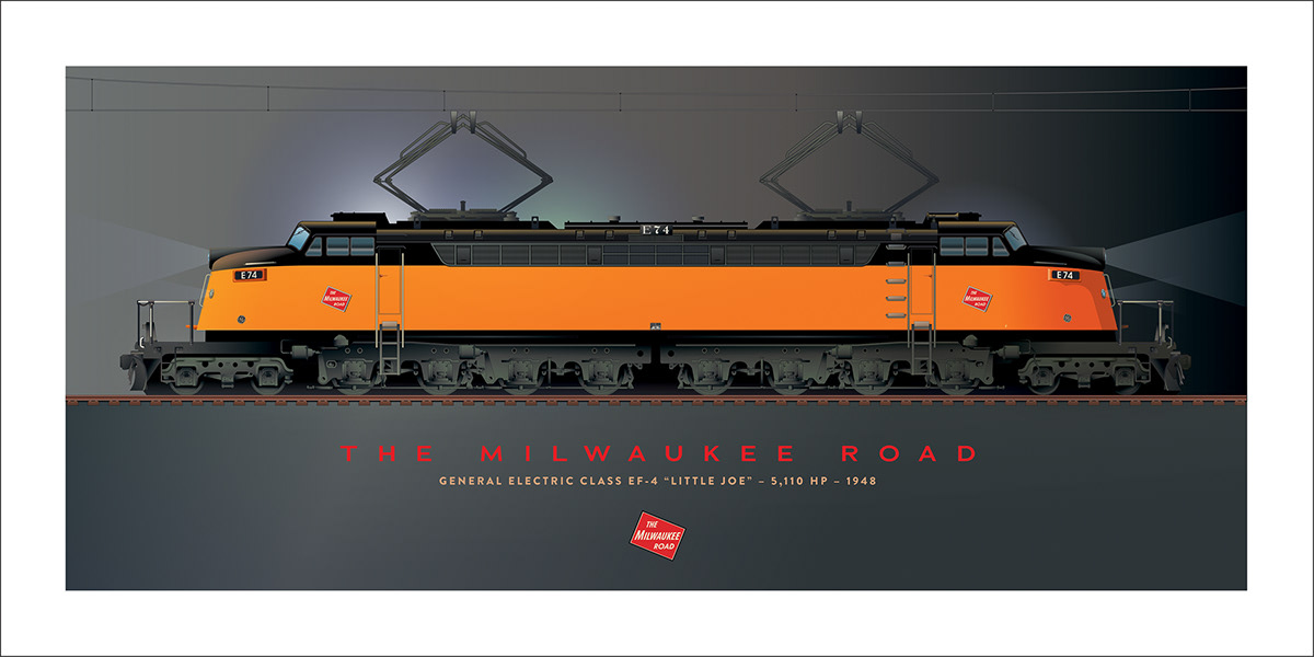 railroad train vector adobe illustrator ILLUSTRATION  Digital Art  locomotive Transport Milwaukee Road