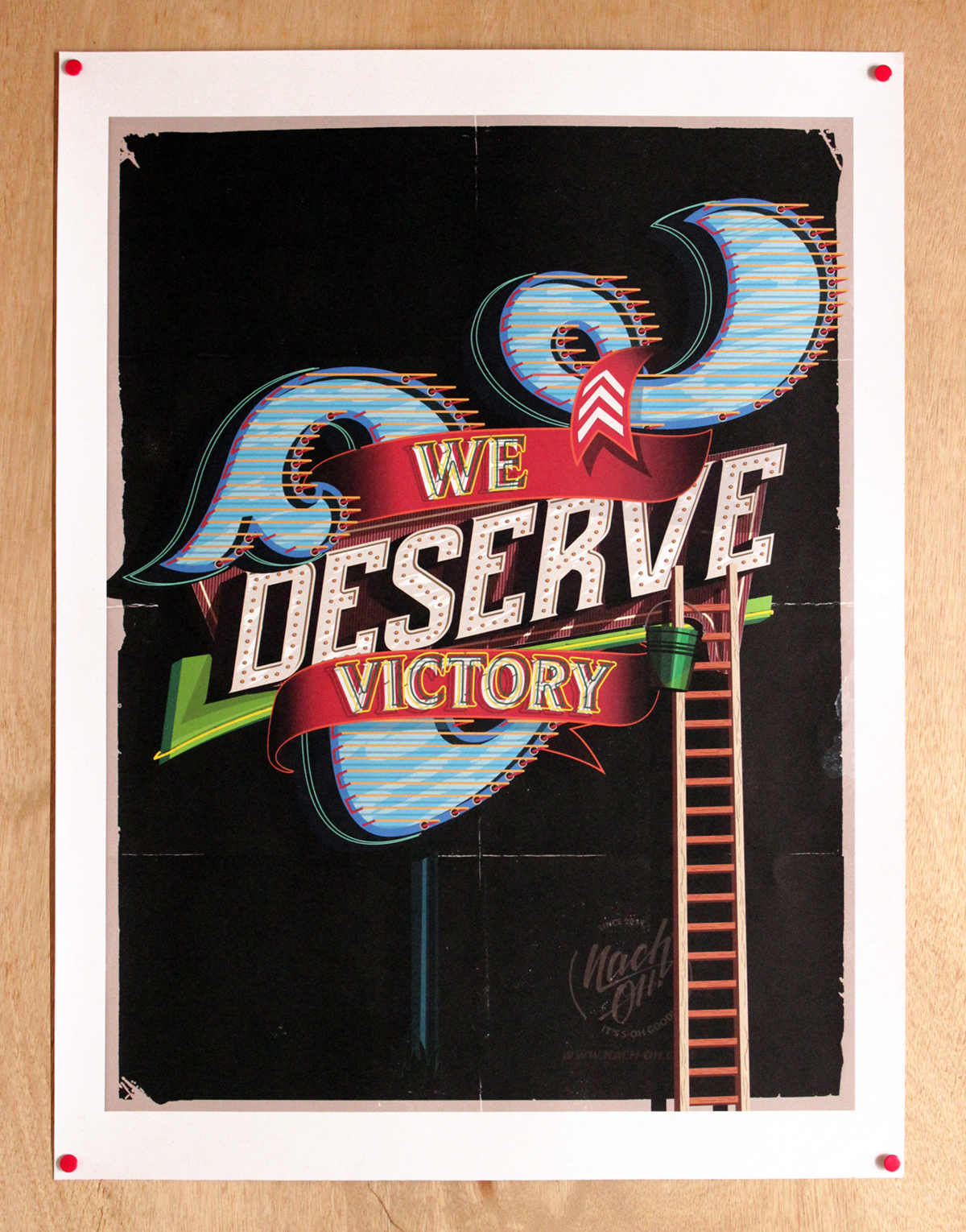 digital Victory Exhibition  neon road sign 3D colombia poster tour vector Illustrator nach oh lettering tipografia